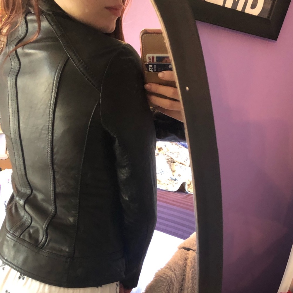 Michael Kors Genuine Leather Moto Jacket - Picture 7 of 8
